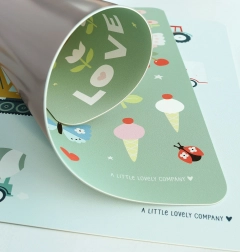 a little lovely company set de table joy – set de table pour enfants en vinyle vert antidérapant