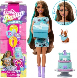 Poupée d’anniversaire Barbie Party Unboxed avec chien corgi