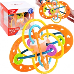 Hochet sensoriel et anneau de dentition pour bébés – Orange