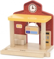 gare ferroviaire en bois avec son