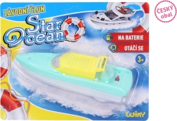 bateau de course en plastique pour l’eau 18 cm à piles