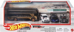 Hot Wheels set premium de 3 petites voitures avec camion transport d’équipe