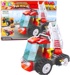Jeu de construction camion de pompiers avec échelle 67 pièces