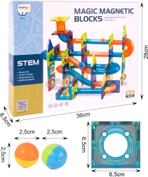 Jeu de construction magnétique XXL – piste à billes, 96 pièces