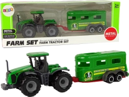 Tracteur vert avec remorque – ensemble de ferme pour enfants