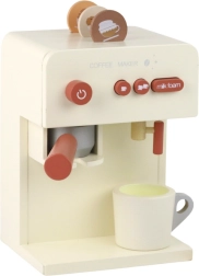 Cafetière en bois pour enfants avec tasse et capsules