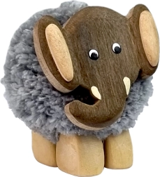 Figurine en Bois XL Pompon Éléphant pour Enfant