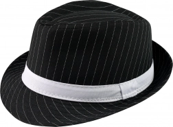Chapeau fedora noir à rayures pour adultes