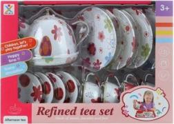 Service à thé en métal avec petites fleurs