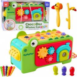 Cube éducative sensorielle crocodile avec labyrinthe et xylophone