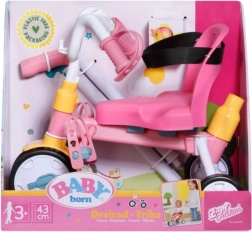 Baby Born tricycle avec tige de guidage et ceintures de sécurité