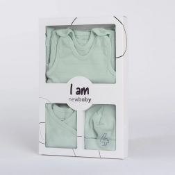 Ensemble nouveau-né pour la maternité New Baby I AM, 4 pièces, menthe
