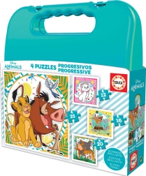 Puzzle en valisette Disney animaux 4-en-1