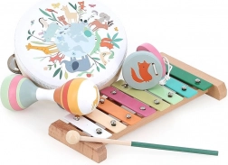 Vilac set musical en bois Animaux du monde par Sarah Betz