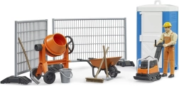 Ensemble de construction BRUDER avec bétonnière, figurine et outils