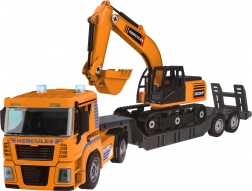 Véhicules de construction rotatifs + camion + pelleteuse + perceuse/tournevis - 185 pièces