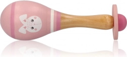 Maracas en bois – petit lapin rose