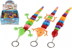 Porte-clés lumineux lézard/chaméléon/serpent 28 cm en plastique