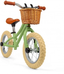 Draisienne d’équilibre BIGJIGS TOYS verte avec panier en osier