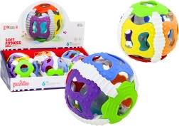 Balle sensorielle pour nourrissons, en caoutchouc, avec lumières et sons, colorée