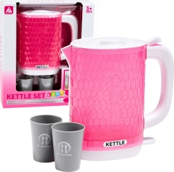 Bouilloire électrique pour enfants avec lumières et sons d’ébullition, avec gobelets, rose
