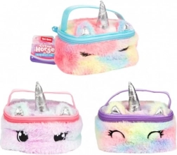 Trousse de toilette en peluche Licorne 16 x 12 cm