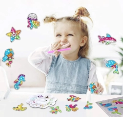 Autocollants diamant 5D – mosaïque créative pour enfants, grand set