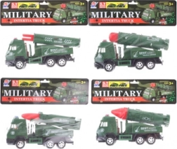 Voiture militaire en plastique avec fusée pour enfants