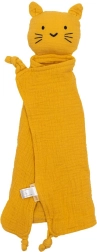 Doudou mousseline New Baby chat moutarde