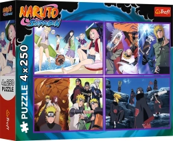 Trefl Puzzle Naruto Shippuden : Les aventures de Naruto Uzumaki 4x250 pièces