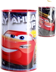 Tirelire métallique pour enfants Cars 15 cm ronde - 1 pièce