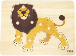 Puzzle d’encastrement en bois avec lion VIGA