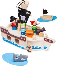 Bateau pirate en bois avec accessoires de Bigjigs Toys