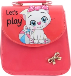 Petit sac à main rose pour enfant avec chat, brillant, à l’épaule ou à la main