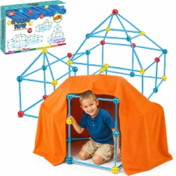 Kit de construction créatif Woopie pour construire une forteresse avec toile de tente, 128 pièces