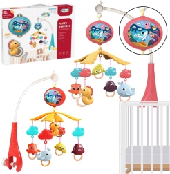 Mobile pour berceau avec projecteur et télécommande – rouge