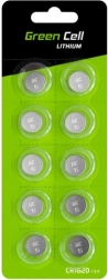 Piles bouton lithium CR1620 3 V 70 mAh – 10 pcs GREEN CELL