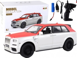 Voiture RC 1:20 blanc‑rouge avec télécommande