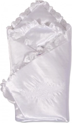 Couverture d’emmaillotage satinée avec dentelle New Baby