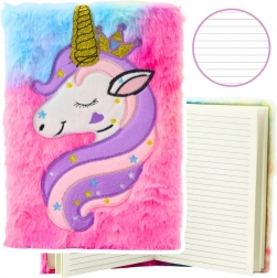 Carnet peluche Licorne à corne dorée A5 80 pages