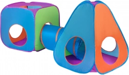 Tente pour enfants 3‑en‑1 avec tunnel BABY MIX orange‑bleu