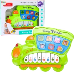 Piano éducatif électrique pour enfants en forme de locomotive – vert