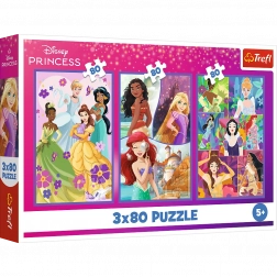 Puzzle 3x80 Disney Princesses Amies Trefl