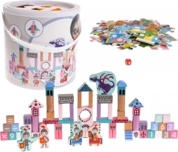 Château en bois avec chevaliers pour enfants 3+