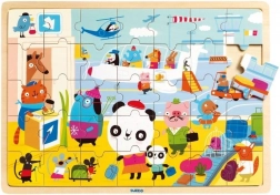 DJECO puzzle en bois aéroport 35 pièces