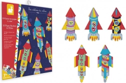 janod mini origami fusées – kit créatif pour enfants