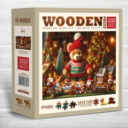 Puzzle en bois Ourson de Noël – 1010 pièces
