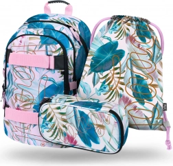 Ensemble BAAGL Skate Leafs: sac à dos, trousse et sac
