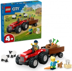 LEGO City Tracteur rouge avec remorque et mouton