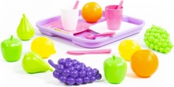 Set de fruits avec vaisselle et plateau pour cuisine d’enfant